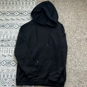 SHEIN love never fails, black oversized hoodie